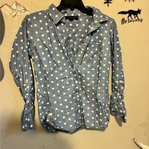 Tommy Hilfiger Blue Polka Dot Button Down Shirt